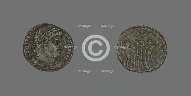 Coin Portraying Emperor Constantine I or Emperor Constantine II, 307-337. Creator: Unknown.