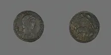 Coin Portraying Emperor Constantine II or Emperor Constantius Gallus, 317/337 or (Constantine II)... Creator: Unknown