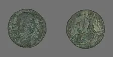 Coin Portraying Emperor Constantius II, 348-350. Creator: Unknown