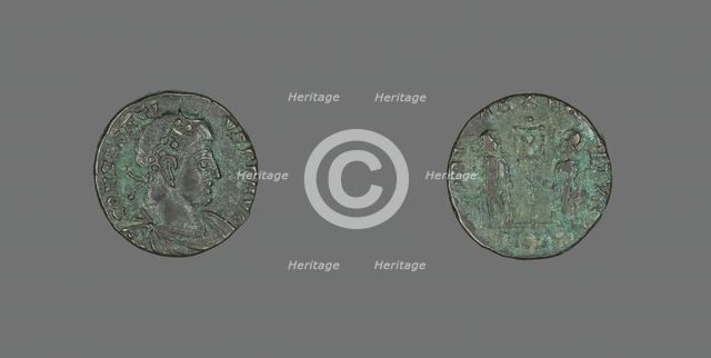 Coin Portraying Emperor Constantius II, after 340. Creator: Unknown.