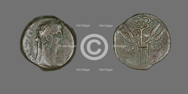 Coin Portraying Emperor Claudius, 41-54 (probably minted about 49-50). Creator: Unknown.