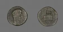 Coin Portraying Emperor Augustus, 27 BCE-14 CE. Creator: Unknown