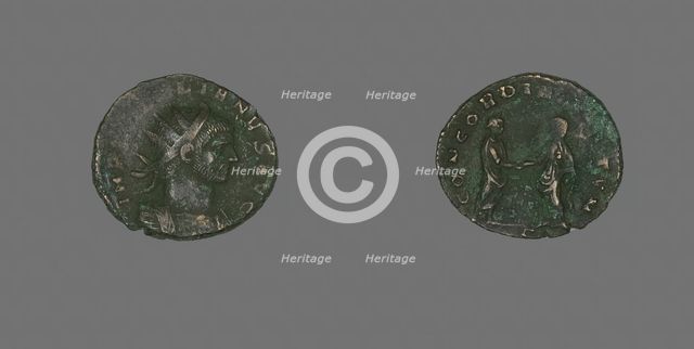 Coin Portraying Emperor Aurelian, 270-275. Creator: Unknown.