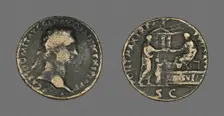 Coin Portraying Emperor Domitian, (88 ?). Creator: Unknown