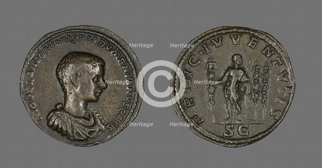 Coin Portraying Emperor Diadumenian, 208-217. Creator: Unknown.