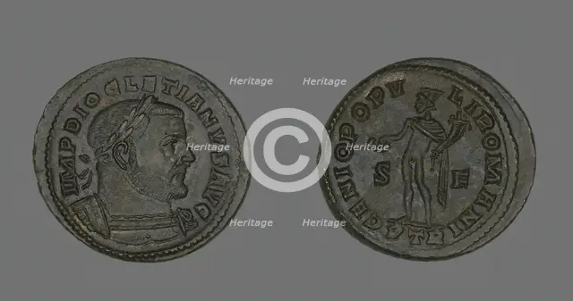 Coin Portraying Emperor Diocletian, 303-305. Creator: Unknown.