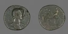 Coin Portraying Emperor Hadrian, 118. Creator: Unknown