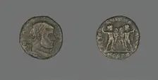Coin Portraying Emperor Maxentius, 306-312. Creator: Unknown
