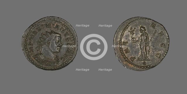 Coin Portraying Emperor Marcus Aurelius Valerius Maximianus (Maximian or Maximianus I), 286/305. Creator: Unknown.