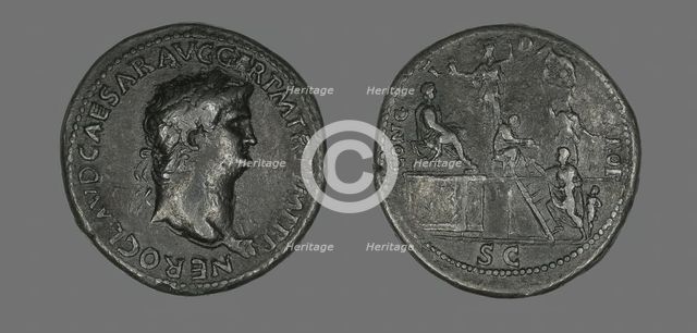 Coin Portraying Emperor Nero, 54-68. Creator: Unknown.