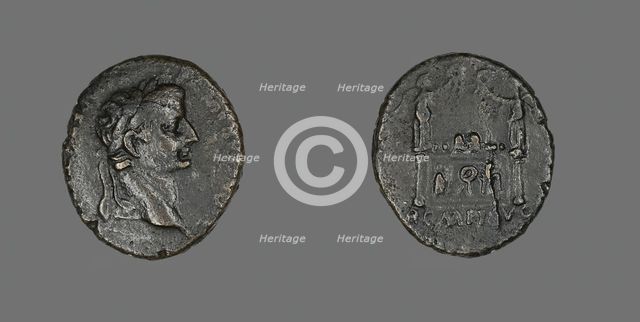 Coin Portraying Emperor Tiberius, c.14 CE.  Creator: Unknown.