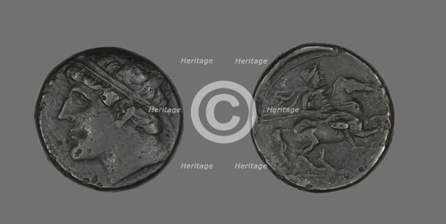 Coin Portraying King Hieron II, 274-216 BCE (Reign of Heiron II). Creator: Unknown.