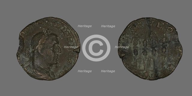 Coin Portraying Philip the Arab, 244-249. Creator: Unknown.