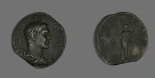 Coin Portraying Philip the Arab, 244-249. Creator: Unknown
