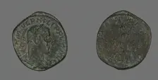 Coin Portraying Philip the Arab, 244-249. Creator: Unknown