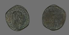 Coin Portraying Philip the Arab, 244-249. Creator: Unknown