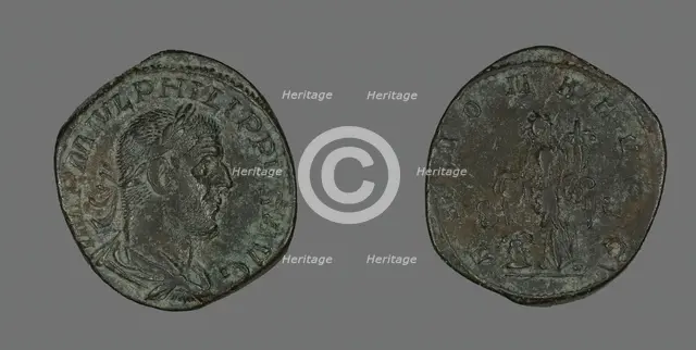 Coin Portraying Philip the Arab, 244-249. Creator: Unknown.