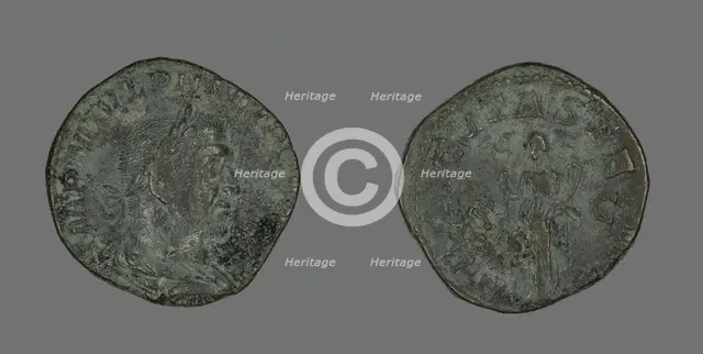 Coin Portraying Philip the Arab, 244-249. Creator: Unknown.