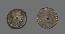 Coin Portraying Queen Cleopatra I as the Goddess Isis, 146-127 BCE, issued by Ptolemy VIII Euergetes Creator: Unknown