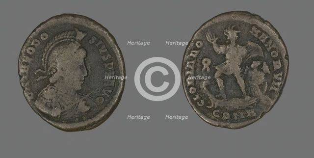 Coin Portraying the Emperor Theodosius, 379-395. Creator: Unknown.