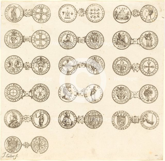 Coins [plate 10]. Creator: Jacques Callot.