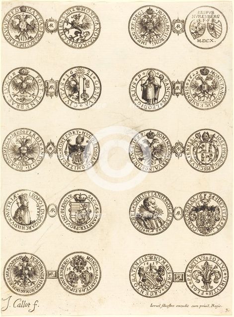 Coins [plate 3]. Creator: Jacques Callot.