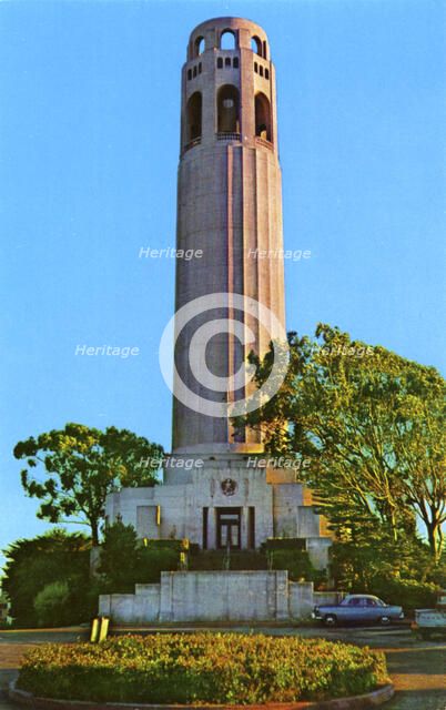 Coit Tower, Telegraph Hill, San Francisco, California, USA, 1957. Artist: Unknown