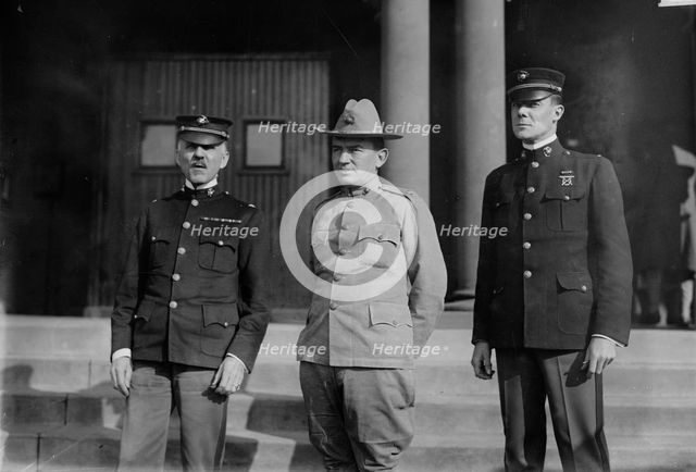 Col. Barnett - Col. LeJeune - Col. Powers, 1913. Creators: Bain News Service, George Graham Bain.