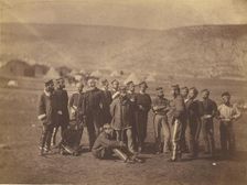 Col. Doherty, Officers and Men. 13th Light Dragoons., 1855. Creator: Roger Fenton