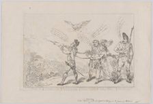 [Col. Topham Endeavouring, With His Squirt, to Extinguish the Genius of Holma..., December 10, 1784. Creator: Thomas Rowlandson