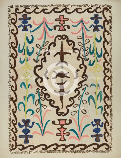 Colcha, c. 1937. Creator: Marjery Parish.