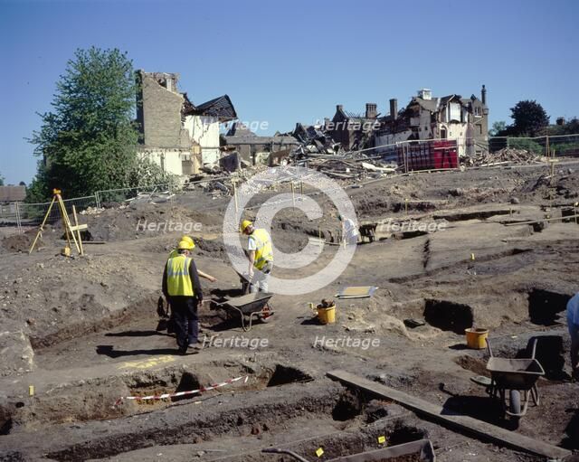Colchester Roman Site Excavation, St Mary Hospital Archaeological site, c20th century. Artist: Unknown.
