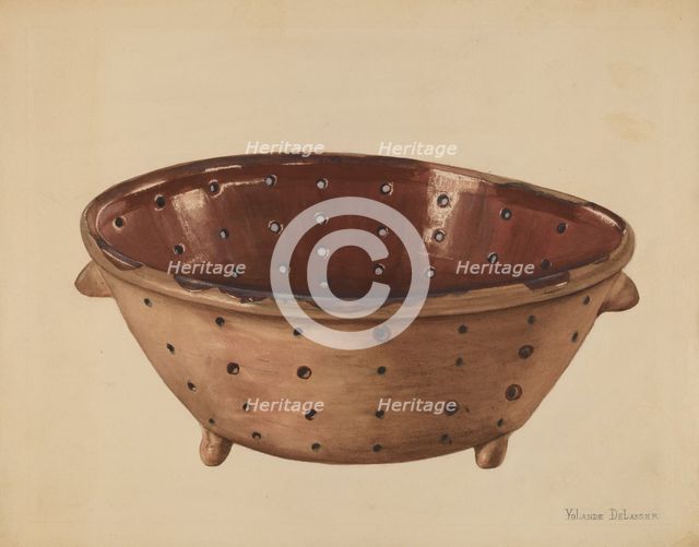Colander, c. 1936. Creator: Yolande Delasser.