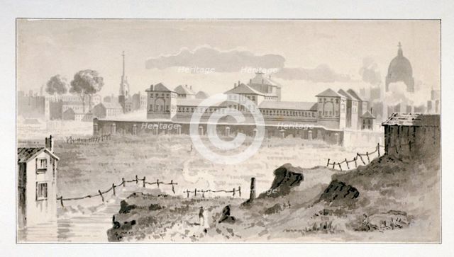 Cold Bath Fields Prison, Finsbury, London, c1810. Artist: Anon