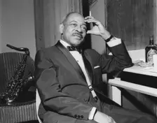 Coleman Hawkins, Jazz at the Philharmonic, London, 1962. Creator: Brian Foskett