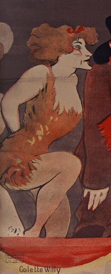 Colette Willy. Detail of the poster "Tous les soirs Marigny Revue", 1907. Creator: Lourdey, Maurice (1860-1934)