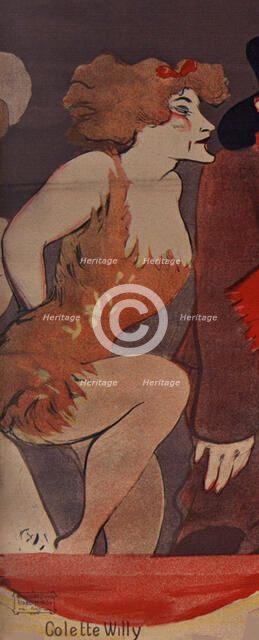 Colette Willy. Detail of the poster "Tous les soirs Marigny Revue", 1907. Creator: Lourdey, Maurice (1860-1934).