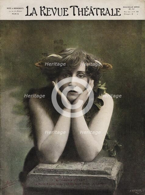Colette as Le Petit Faune in Le Desir, La Chimere et l'Amour at Théâtre des Mathurins, 1906. Creator: Anonymous.