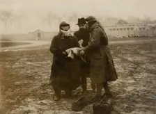 Colette as reporter "Le Matin" during the first flight of the Caudron aircraft in 1919, 1919. Creator: Anonymous