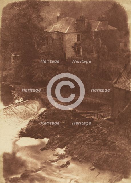 Colinton Manse and weir, with part of the old mill on the right, 1846. Creators: David Octavius Hill, Robert Adamson.