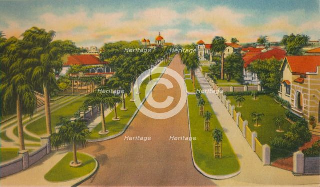 'Colombia Avenue, Barranquilla', c1940s. Artist: Unknown.
