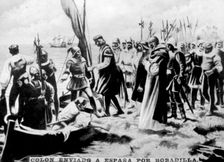 Colombus sent to Spain, (16th century), 1920s