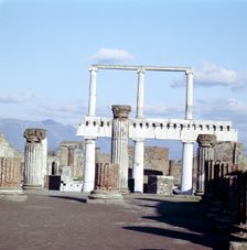 Colomns of the colonnade round the Forum, Pompeii, Italy. Creator: Unknown