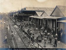 Colón, Panama: workers paving a street, 1906. Creator: Unknown