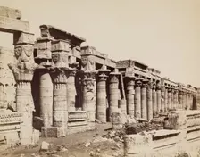 Colonade of the Temple of Isis on the Island of Philae, between 1860 and 1903. Creator: Antonio Beato