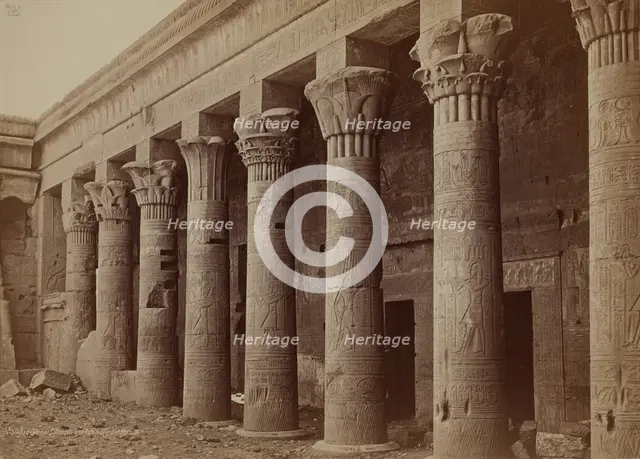 Colonade of the Temple of Isis at Philae, late 19th century. Creator: Henri Bechard.