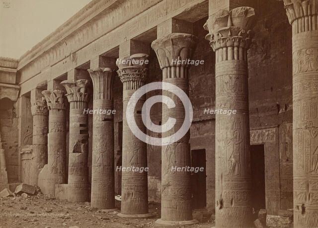 Colonade of the Temple of Isis at Philae, late 19th century. Creator: Henri Bechard.