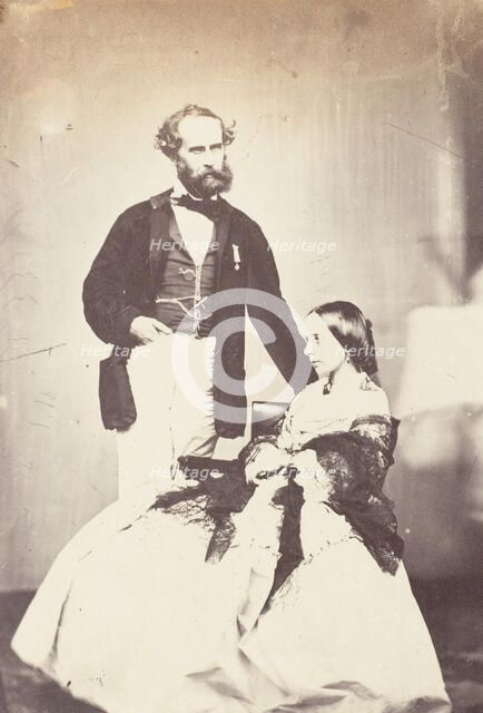 Colonel Vincent Eyre C.B. Bengal Artillery, "The Hero of Arrah" and Mrs Eyre, 1858-61. Creator: Unknown.