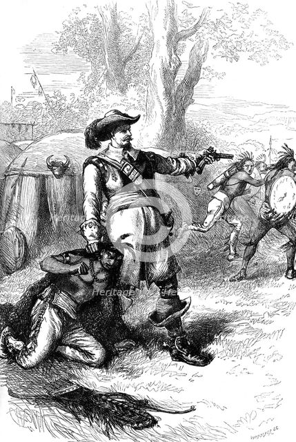 Colonel Atherton and the Indians, (c1880). Artist: Whymper