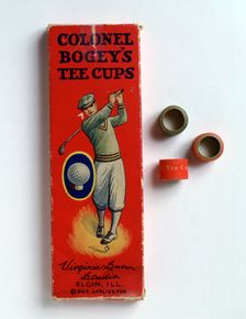 Colonel Bogey's cardboard ring tees, c1900. Creator: Unknown